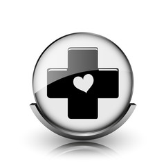 Cross with heart icon