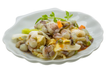 Raw octopus salad