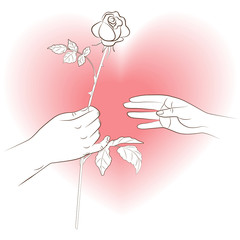 Hand with rose
