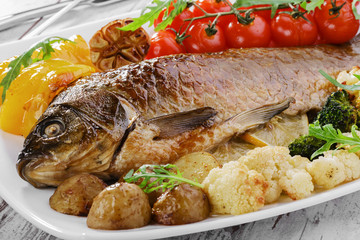 baked fish with vegetables