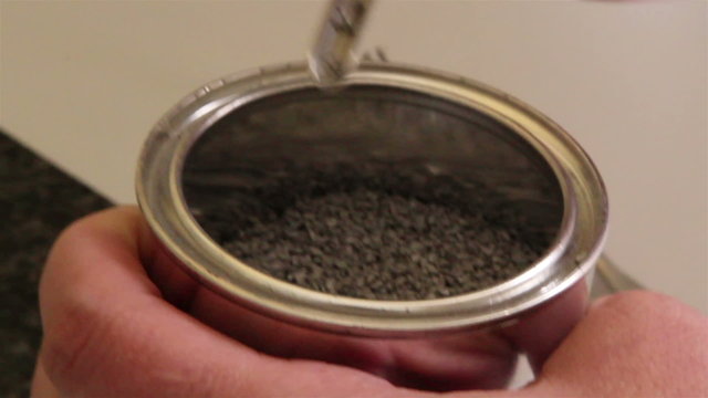 A metal sample test inside a laboratory