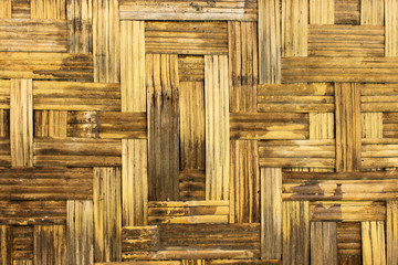 Detail of woven bamboo wall of house
