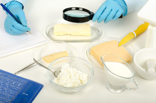 Inspecting butter in phytocontrol laboratory