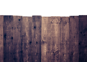 Wooden fence on a white background