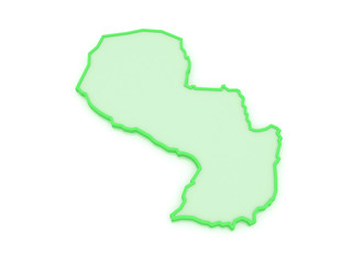 Fototapeta na wymiar Map of Paraguay.