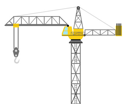 isolated builder crane side view design vector