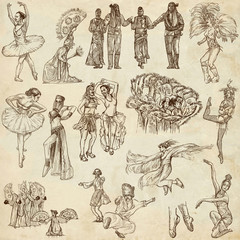 Dancing - An hand drawn full sized illustrations - Collection