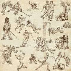 Fototapeta na wymiar Sport - Collection of an Hand Drawn Illustrations