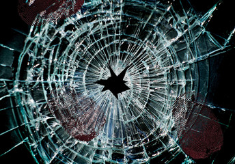 broken window and prints