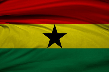 wavy flag of Ghana. 