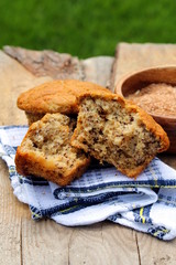 Bran muffins outdoor