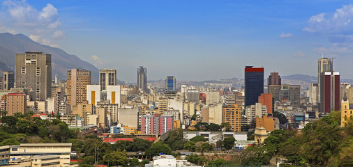 Skyline of downtown Caracas, capital city of Venezuela - obrazy, fototapety, plakaty