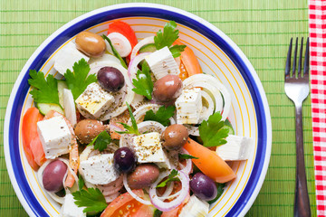 Traditional Greek village salad