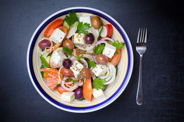 Traditional Greek village salad