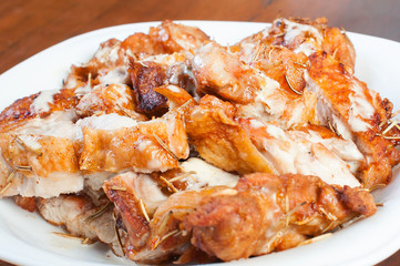 crispy roast rosemary chicken with creamy truffle sauce