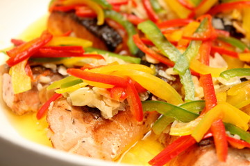 Salmon with butter sauce