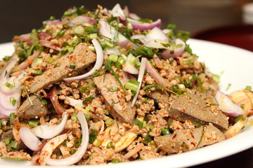 Minced pork mixed spicy salad