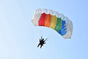 Plaid mouton avec photo Sports aériens parachute girl