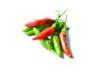 Chilli peppers isolated on a white background