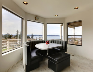 Modern dining area with window view
