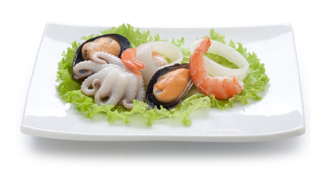 Sea cocktail on the plate