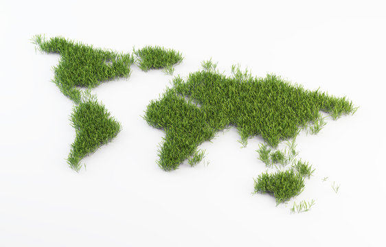 World map grass patch