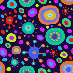 Abstract seamless pattern with colored figures