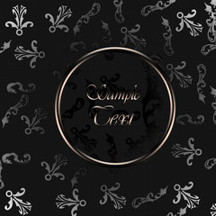 Black calligraphic floral background