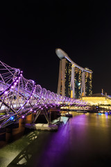 Naklejka premium Singapore marina bay night