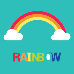 vector symbol of rainbow and clouds