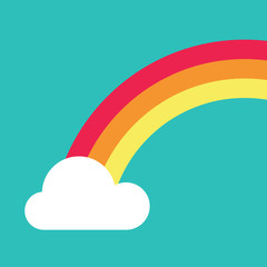 vector symbol of rainbow and clouds