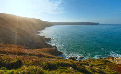 Cote de Emeraude spring view, France.