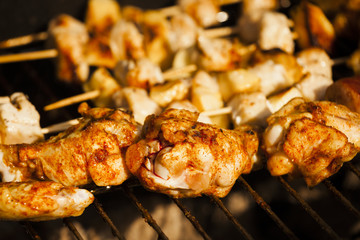 The grill, meat products.