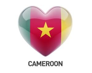 Cameroon Flag Heart Icon