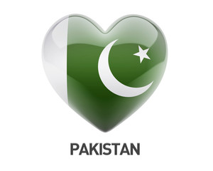 Obraz premium Pakistan Flag Heart Icon