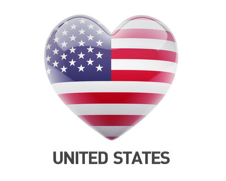 United States Flag Heart Icon