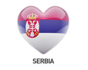 Obraz premium Serbia Flag Heart Icon