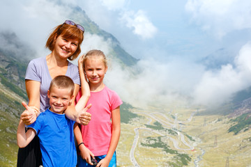 Family in summer mountain (Romania)
