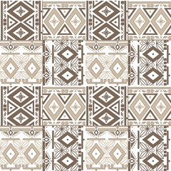 Patchwork seamless geometric folk pattern texture background