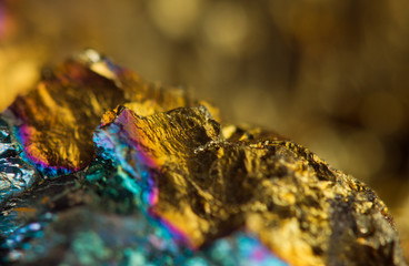 Abstract background, gold, bronze, copper, iron. Macro.