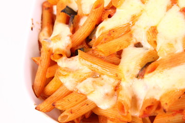 Casserole: penne, chicken, cheese, courgette