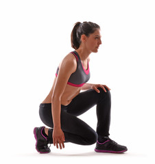 Fototapeta premium Retrato de una joven mujer deportista.