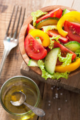 healthy salad with tomatoes cucumber and pepper