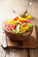 healthy salad with tomatoes cucumber and pepper