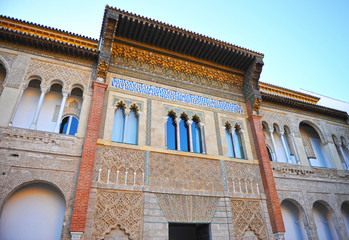 Obraz premium Alcazar Palace in Seville, Patio de la Monteria, Spain