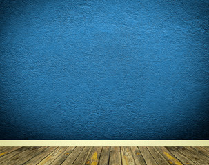 empty interior with a blue wall