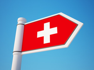 Switzerland Flag Sign