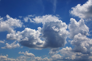 Amazing blue sky background with a tiny clouds