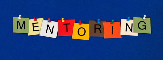 Mentoring, sign series for business terms, coaching, consulting.