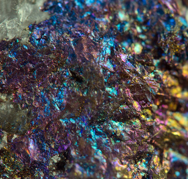 Nugget, colour metal. Macro. Extreme closeup